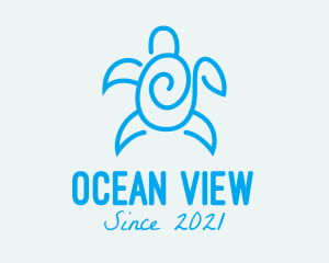 Blue Sea Turtle logo design