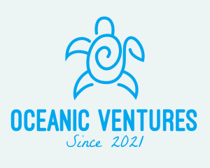 Blue Sea Turtle logo design