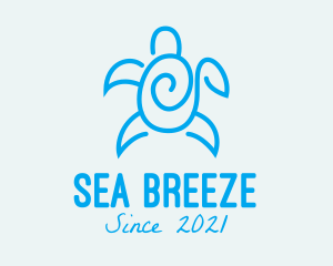 Blue Sea Turtle logo design