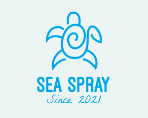 Blue Sea Turtle logo design