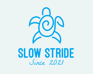 Tortoise - Blue Sea Turtle logo design