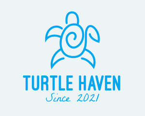 Blue Sea Turtle logo design