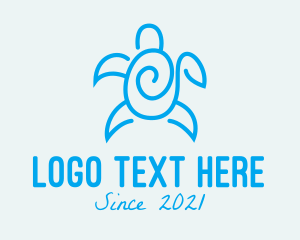 Tortoise - Blue Sea Turtle logo design