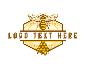 Vintage - Honey Bee Insect logo design