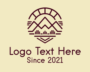 Rural Living - Minimalist Brown Mountain logo design