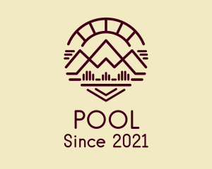 Eco Park - Minimalist Brown Mountain logo design