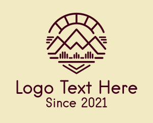 Outdoor - Minimalist Brown Mountain logo design