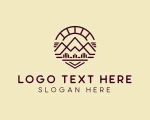 Outdoor - Minimalist Brown Mountain logo design