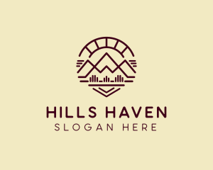 Minimalist Brown Mountain logo design