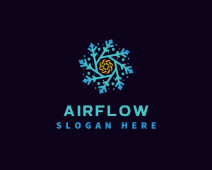 Snowflake HVAC Heating Cooling logo design