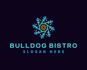 Snowflake HVAC Heating Cooling logo design