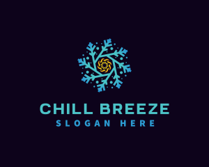 Snowflake HVAC Heating Cooling logo design