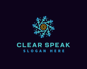 Snowflake HVAC Heating Cooling logo design