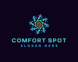 Snowflake HVAC Heating Cooling logo design