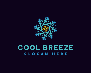 Refrigeration - Snowflake HVAC Heating Cooling logo design