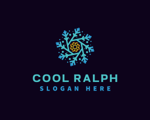 Snowflake HVAC Heating Cooling logo design