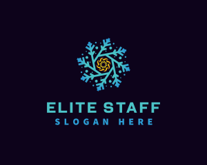 Snowflake HVAC Heating Cooling logo design