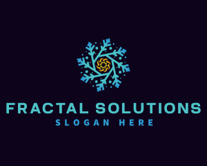 Snowflake HVAC Heating Cooling logo design