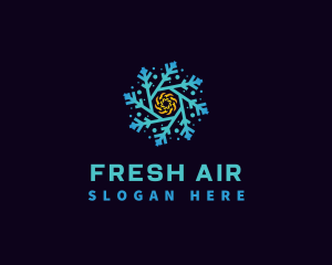 Snowflake HVAC Heating Cooling logo design