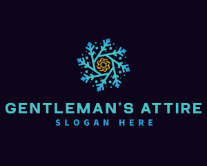 Snowflake HVAC Heating Cooling logo design