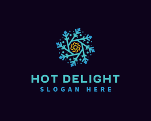 Snowflake HVAC Heating Cooling logo design