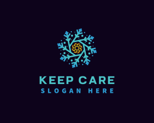 Snowflake HVAC Heating Cooling logo design