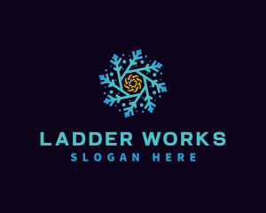 Snowflake HVAC Heating Cooling logo design