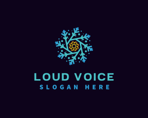 Snowflake HVAC Heating Cooling logo design