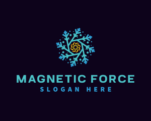 Snowflake HVAC Heating Cooling logo design