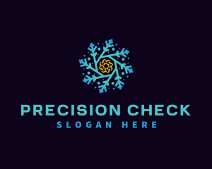 Snowflake HVAC Heating Cooling logo design