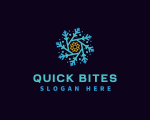 Snowflake HVAC Heating Cooling logo design