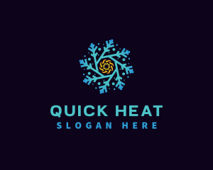 Snowflake HVAC Heating Cooling logo design