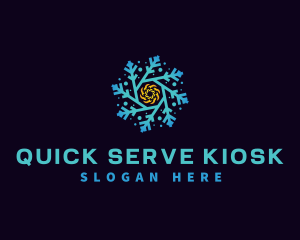 Snowflake HVAC Heating Cooling logo design