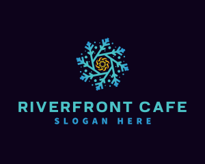 Snowflake HVAC Heating Cooling logo design