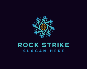 Snowflake HVAC Heating Cooling logo design