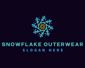 Snowflake HVAC Heating Cooling logo design