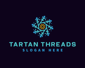 Snowflake HVAC Heating Cooling logo design