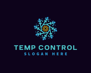 Snowflake HVAC Heating Cooling logo design