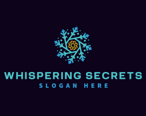 Snowflake HVAC Heating Cooling logo design