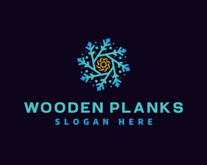 Snowflake HVAC Heating Cooling logo design