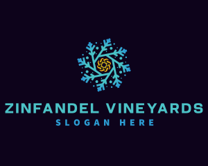 Snowflake HVAC Heating Cooling logo design