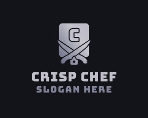 Knife Chopping Board Cuisine logo design