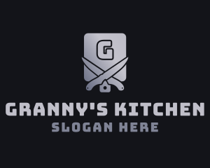 Knife Chopping Board Cuisine logo design