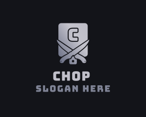 Knife Chopping Board Cuisine logo design