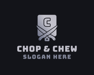Knife Chopping Board Cuisine logo design