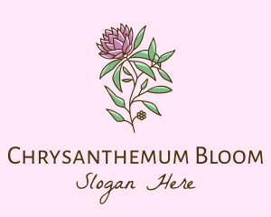 Chrysanthemum - Chrysanthemum Flower Plant logo design