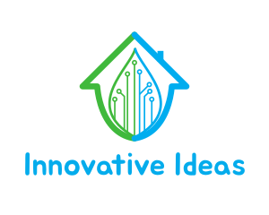 Concept - Leaf Circuit House logo design