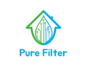 Filter - Leaf Circuit House logo design