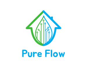 Filter - Leaf Circuit House logo design