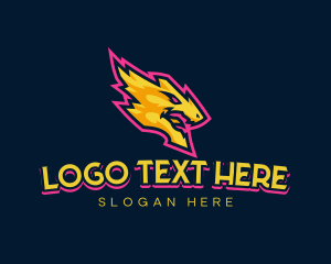 Animal - Gaming Golden Dragon logo design